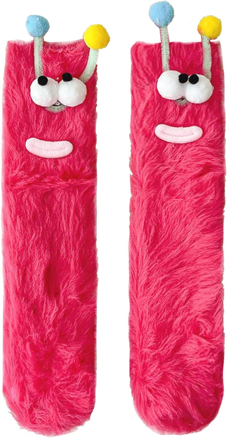 TFTSR Crazy Funny Fuzzy Silly Socks for Kids Women,Girls Fluffy Slipper Novelty Fun Socks,Boy Men Cute Cozy Soft Animal Socks - Image 1